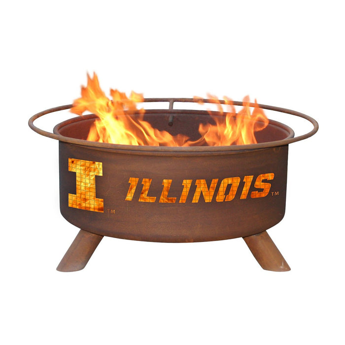 Patina Products F220 Illinois Steel Outdoor Fire Pit - 24 x 24 x 11 in. - Natural Rust Patina Finish