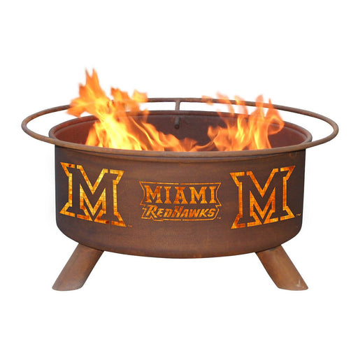 Patina Products F471 Miami Ohio Steel Outdoor Fire Pit - 24 x 24 x 11 in. - Natural Rust Patina Finish