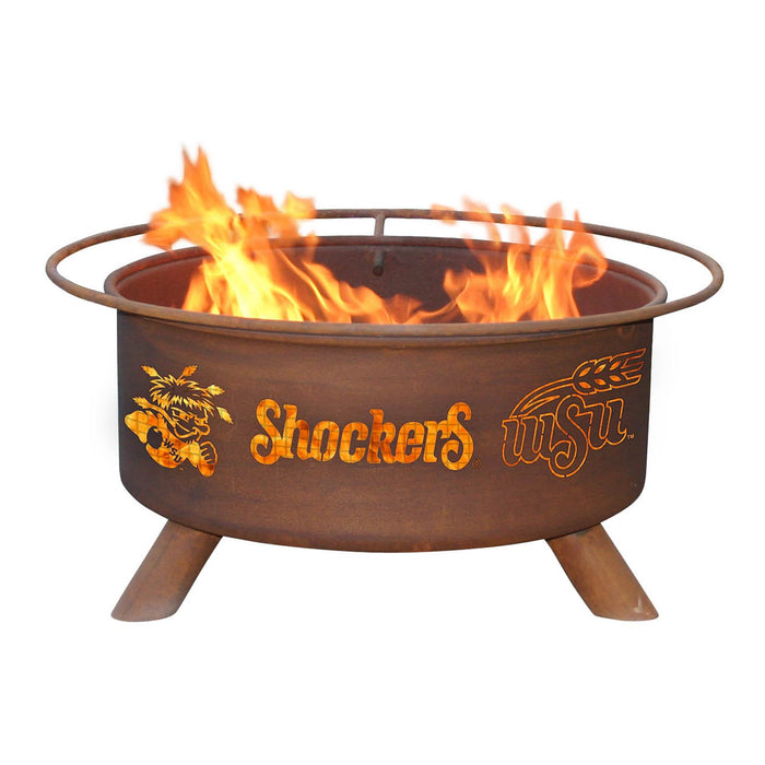 Patina Products F475 Wichita State Steel Outdoor Fire Pit - 24 x 24 x 11 in. - Natural Rust Patina Finish