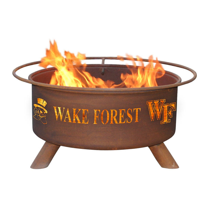 Patina Products F477 Wake Forest Steel Outdoor Fire Pit - 24 x 24 x 11 in. - Natural Rust Patina Finish