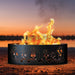 PD Metals AH01460-FP Autumn Harvest Unpainted 12 in. Tall 60 in. Diameter Outdoor Fire Ring with Fire Poker - 60 x 60 x 12 in. - Unpainted Metal Gray