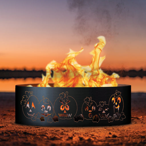 PD Metals AH01437-FP Autumn Harvest Unpainted 12 in. Tall 37 in. Diameter Outdoor Fire Ring with Fire Poker - 37 x 37 x 12 in. - Unpainted Metal Gray