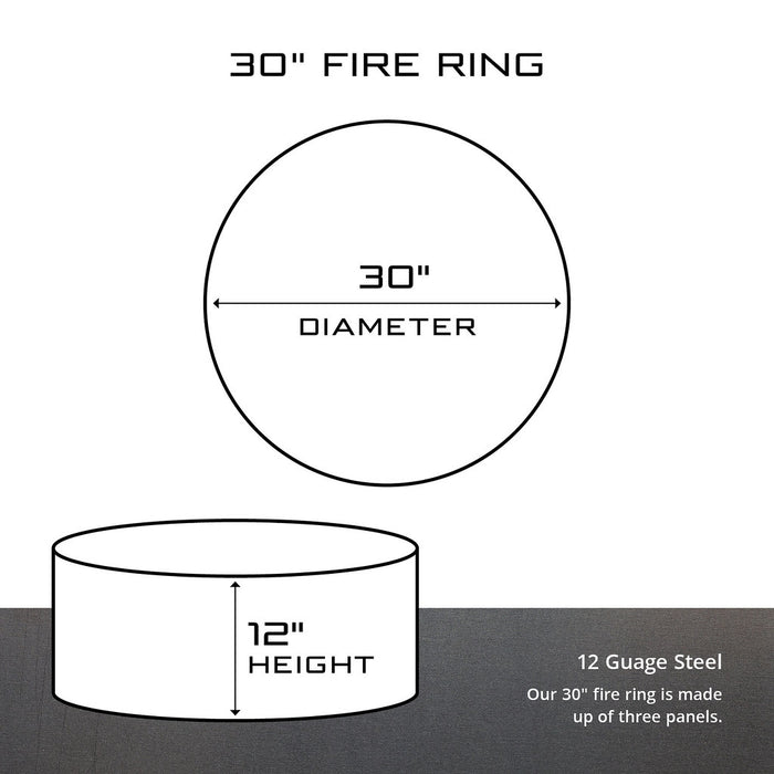 PD Metals FD0930 Flying Duck Unpainted 12 in. Tall 30 in. Diameter Outdoor Fire Ring - 30 x 30 x 12 in. - Unpainted Metal Gray