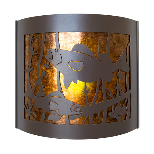 PD Metals WLYS09FL Walleye Interior Left Facing Large Wildlife Series Wall Sconce 4.5 x 14 x 12 in. Cappuccino Color