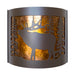 PD Metals ES009FL Elk Interior Left Facing Large Wildlife Series Wall Sconce 4.5 x 14 x 12 in. Cappuccino Color