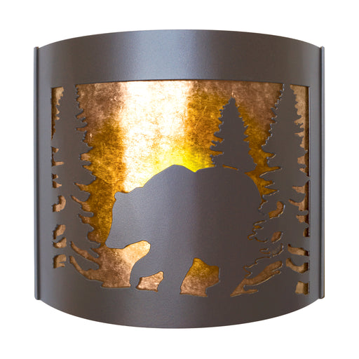 PD Metals BS009FL Bear Interior Left Facing Large Wildlife Series Wall Sconce 4.5 x 14 x 12 in. Cappuccino Color