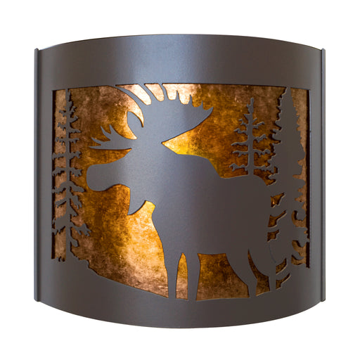 PD Metals MS009FL Moose Interior Left Facing Large Wildlife Series Wall Sconce 4.5 x 14 x 12 in. Cappuccino Color