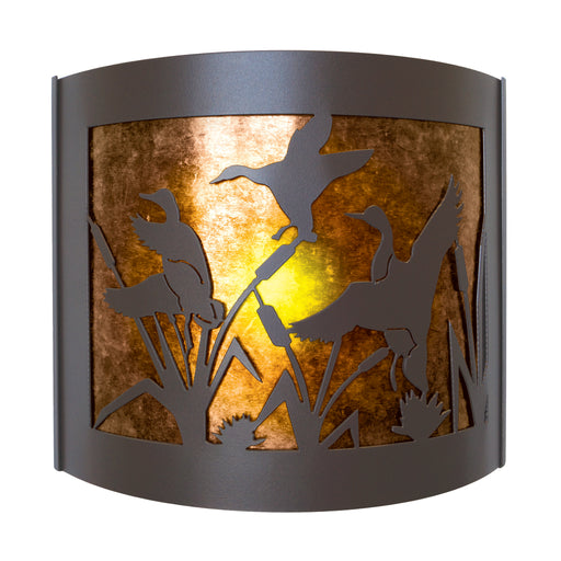 PD Metals FD009FL Flying Duck Interior Left Facing Large Wildlife Series Wall Sconce 4.5 x 14 x 12 in. Cappuccino Color