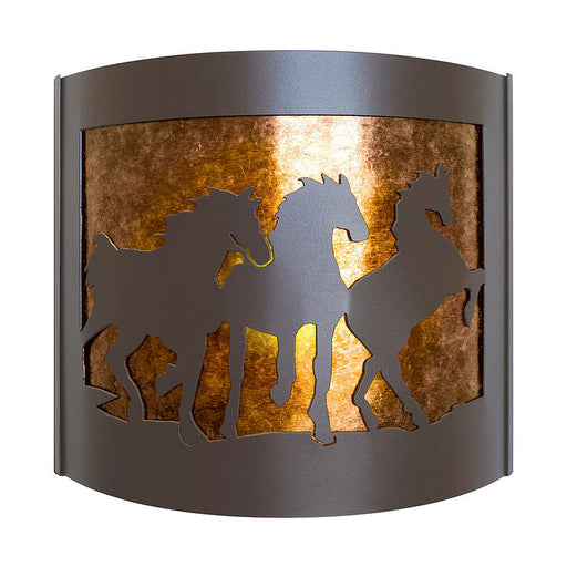 PD Metals MUS09FR Mustang Interior Right Facing Large Wildlife Series Wall Sconce 4.5 x 14 x 12 in. Cappuccino Color