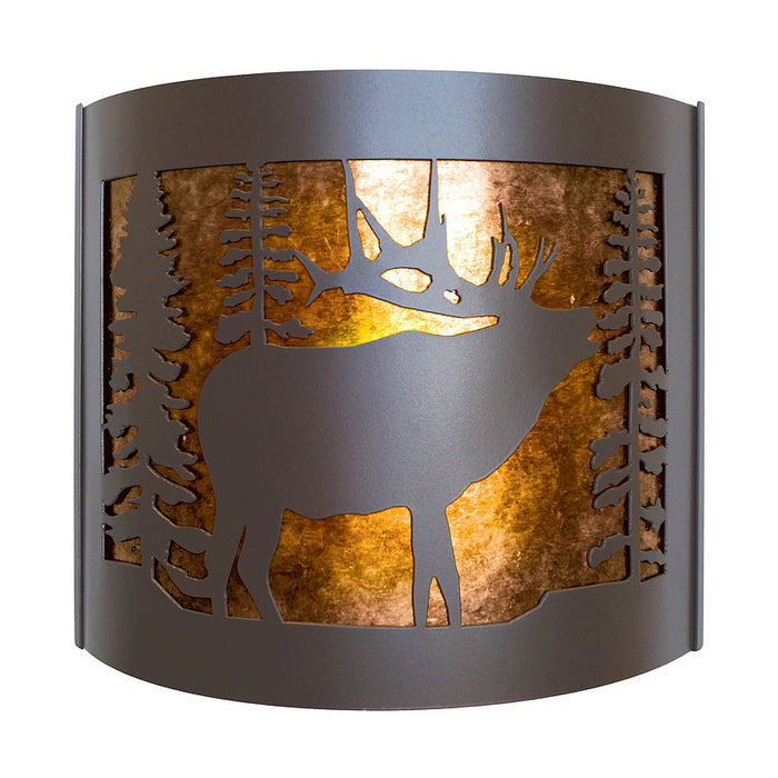 PD Metals ES009FR Elk Interior Right Facing Large Wildlife Series Wall Sconce 4.5 x 14 x 12 in. Cappuccino Color