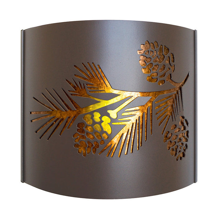 PD Metals PBS09FL Pine Bough Interior Left Facing Large Wildlife Series Wall Sconce 4.5 x 14 x 12 in. Cappuccino Color