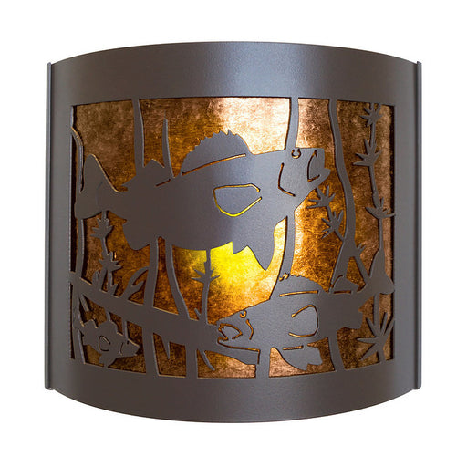 PD Metals WLYS09FR Walleye Interior Right Facing Large Wildlife Series Wall Sconce 4.5 x 14 x 12 in. Cappuccino Color