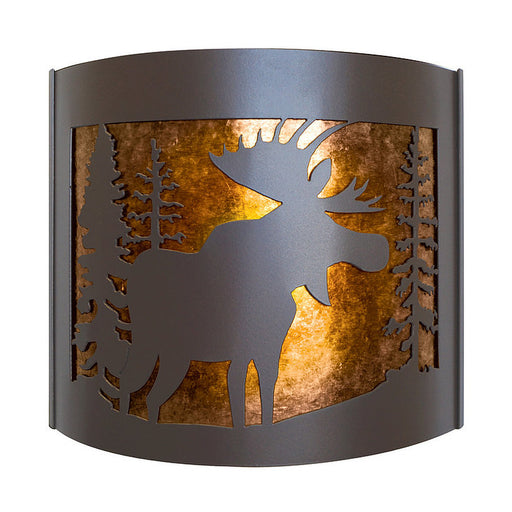 PD Metals MS009FR Moose Interior Right Facing Large Wildlife Series Wall Sconce 4.5 x 14 x 12 in. Cappuccino Color