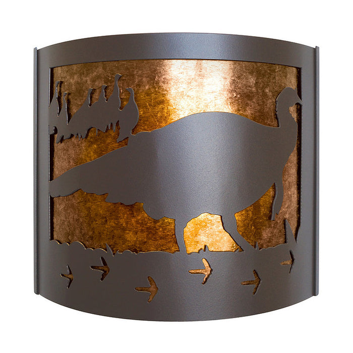 PD Metals TK009FR Turkey Interior Right Facing Large Wildlife Series Wall Sconce 4.5 x 14 x 12 in. Cappuccino Color