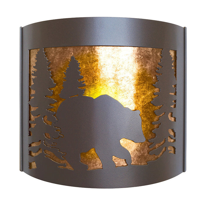 PD Metals BS009FR Bear Interior Right Facing Large Wildlife Series Wall Sconce 4.5 x 14 x 12 in. Cappuccino Color