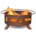 Patina Products F107 Bear Trees Steel Outdoor Fire Pit - 24 x 24 x 11 in. - Natural Rust Patina Finish