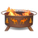 Patina Products F108 Moose Trees Steel Outdoor Fire Pit - 24 x 24 x 11 in. - Natural Rust Patina Finish