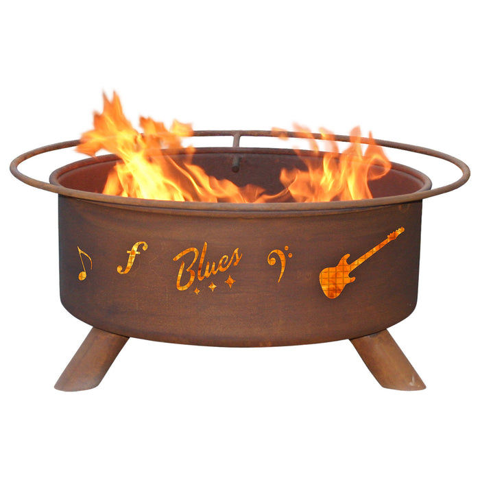 Patina Products F203 Music City Steel Outdoor Fire Pit - 24 x 24 x 11 in. - Natural Rust Patina Finish