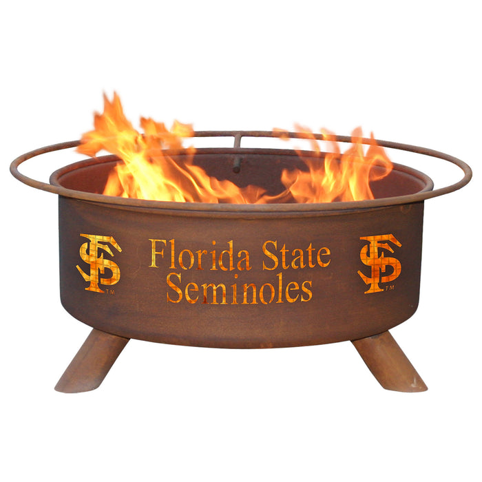 Patina Products F211 Florida State Steel Outdoor Fire Pit - 24 x 24 x 11 in. - Natural Rust Patina Finish