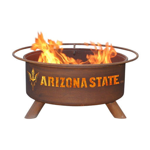 Patina Products F213 Arizona State Steel Outdoor Fire Pit - 24 x 24 x 11 in. - Natural Rust Patina Finish