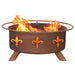 Patina Products F124 Fleur De Lis Steel Outdoor Fire Pit - 24 x 24 x 11 in. - Natural Rust Patina Finish