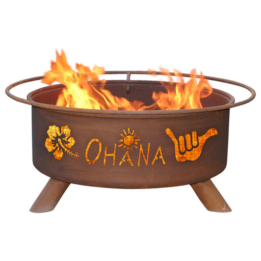 Patina Products F127 Ohana Steel Outdoor Fire Pit - 24 x 24 x 11 in. - Natural Rust Patina Finish