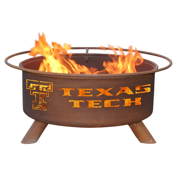 Patina Products F233 Texas Tech Steel Outdoor Fire Pit - 24 x 24 x 11 in. - Natural Rust Patina Finish