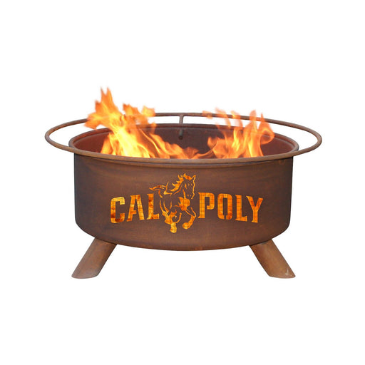 Patina Products F235 Cal Poly San Luis Obispo Steel Outdoor Fire Pit - 24 x 24 x 11 in. - Natural Rust Patina Finish