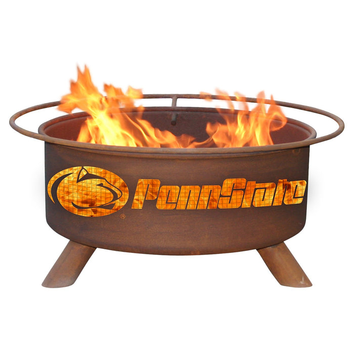 Patina Products F240 Penn State Steel Outdoor Fire Pit - 24 x 24 x 11 in. - Natural Rust Patina Finish