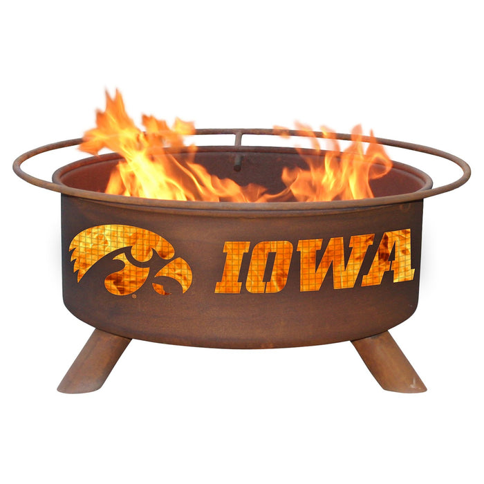 Patina Products F241 Iowa Steel Outdoor Fire Pit - 24 x 24 x 11 in. - Natural Rust Patina Finish