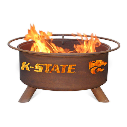 Patina Products F406 Kansas State Steel Outdoor Fire Pit - 24 x 24 x 11 in. - Natural Rust Patina Finish