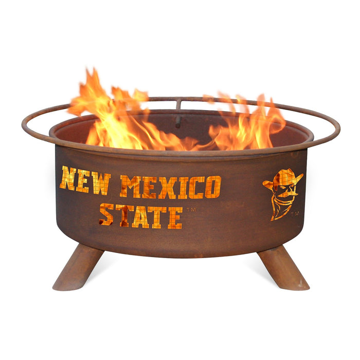 Patina Products F426 New Mexico State Steel Outdoor Fire Pit - 24 x 24 x 11 in. - Natural Rust Patina Finish