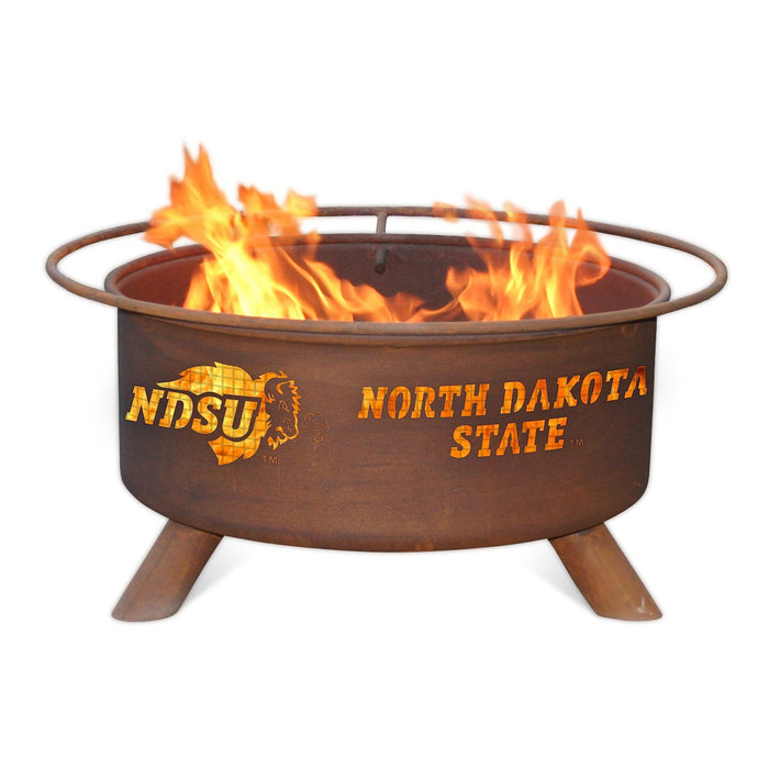 Patina Products F460 North Dakota State Steel Outdoor Fire Pit - 24 x 24 x 11 in. - Natural Rust Patina Finish