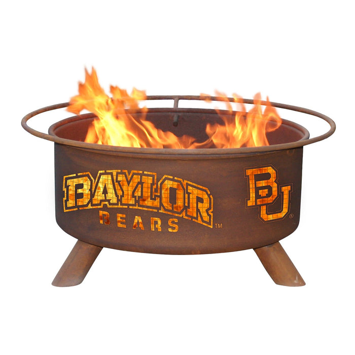 Patina Products F461 Baylor Steel Outdoor Fire Pit - 24 x 24 x 11 in. - Natural Rust Patina Finish