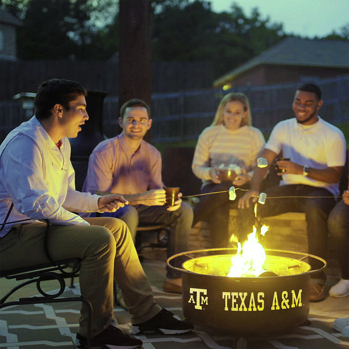 Patina Products F232 Texas AM Steel Outdoor Fire Pit - 24 x 24 x 11 in. - Natural Rust Patina Finish