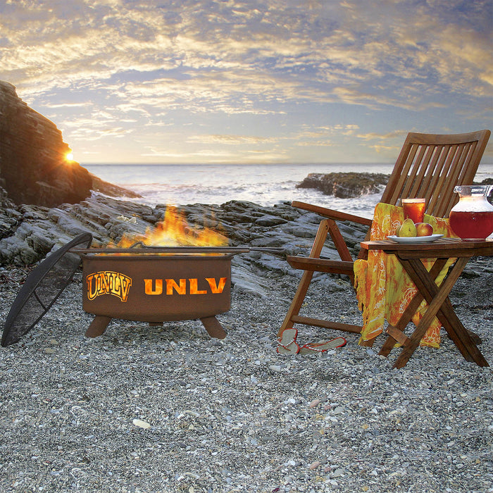 Patina Products F402 UNLV Steel Outdoor Fire Pit - 24 x 24 x 11 in. - Natural Rust Patina Finish