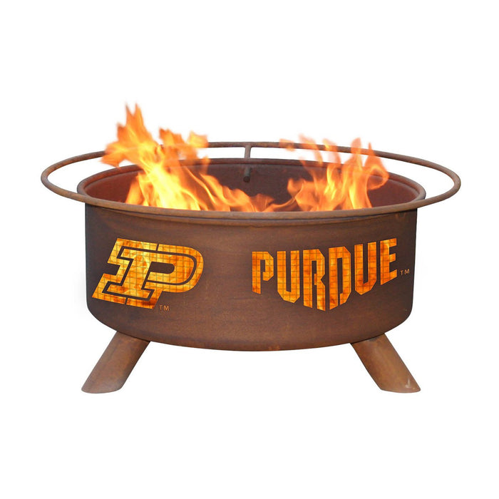 Patina Products F229 Purdue Steel Outdoor Fire Pit - 24 x 24 x 11 in. - Natural Rust Patina Finish