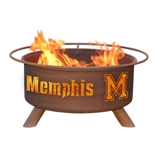 Patina Products F470 University of Memphis Steel Outdoor Fire Pit - 24 x 24 x 11 in. - Natural Rust Patina Finish