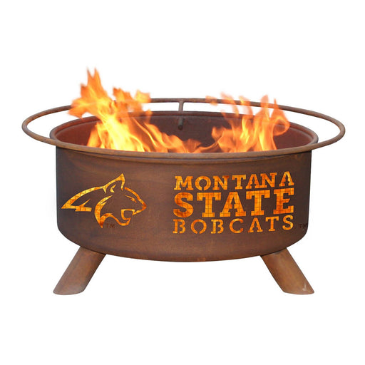 Patina Products F414 Montana State Steel Outdoor Fire Pit - 24 x 24 x 11 in. - Natural Rust Patina Finish