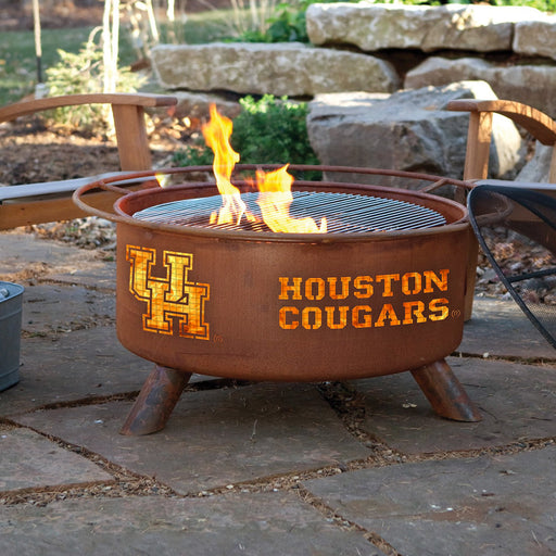 Patina Products F432 Houston Steel Outdoor Fire Pit - 24 x 24 x 11 in. - Natural Rust Patina Finish