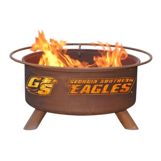 Patina Products F447 Georgia Southern Steel Outdoor Fire Pit - 24 x 24 x 11 in. - Natural Rust Patina Finish