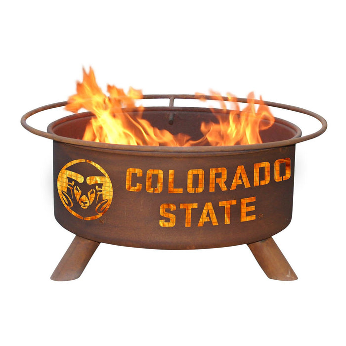 Patina Products F469 Colorado State Steel Outdoor Fire Pit - 24 x 24 x 11 in. - Natural Rust Patina Finish