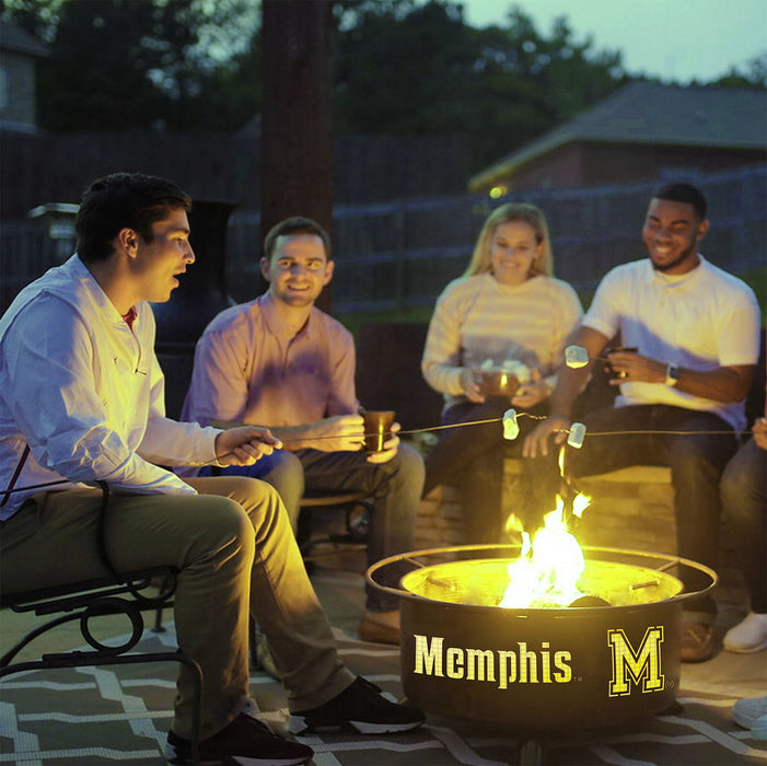 Patina Products F470 University of Memphis Steel Outdoor Fire Pit - 24 x 24 x 11 in. - Natural Rust Patina Finish