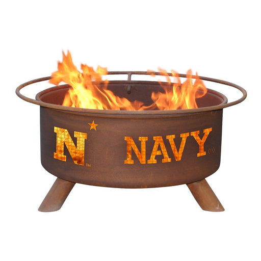 Patina Products F474 Navy Steel Outdoor Fire Pit - 24 x 24 x 11 in. - Natural Rust Patina Finish