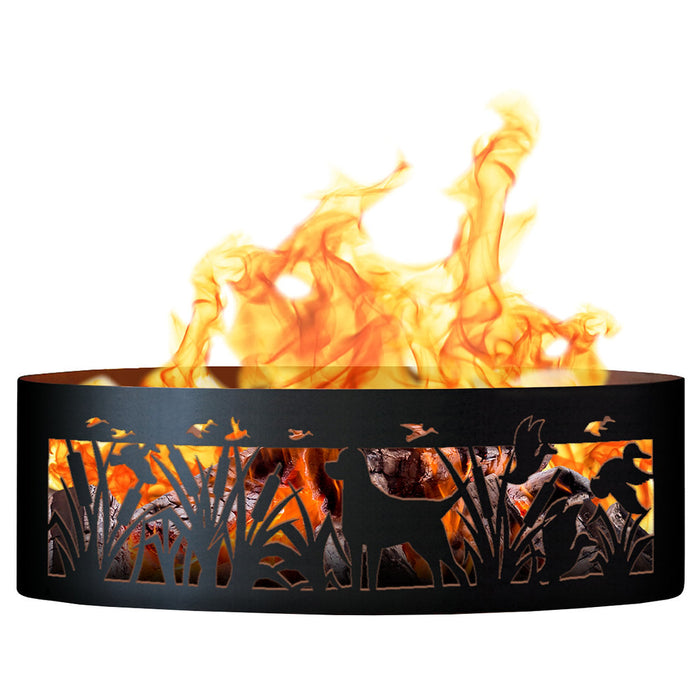 PD Metals LD00737 Lab N Duck Unpainted 12 in. Tall 37 in. Diameter Outdoor Fire Ring - 37 x 37 x 12 in. - Unpainted Metal Gray