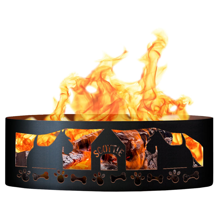 PD Metals SFR01037 Scottie Unpainted 12 in. Tall 37 in. Diameter Outdoor Fire Ring - 37 x 37 x 12 in. - Unpainted Metal Gray