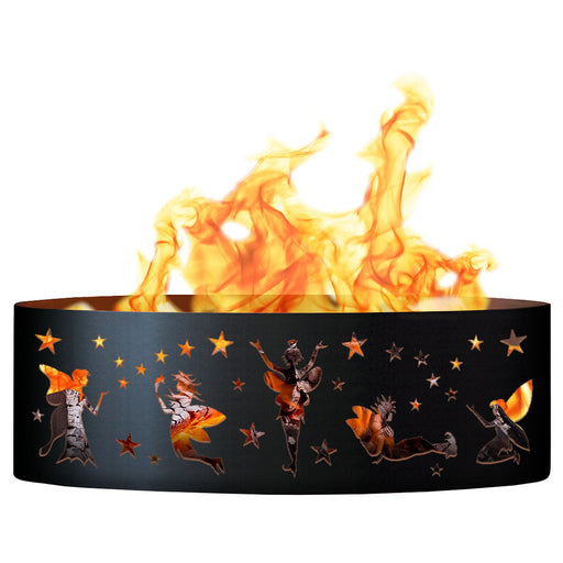 PD Metals FRY01248 Fairy Unpainted 12 in. Tall 48 in. Diameter Outdoor Fire Ring - 48 x 48 x 12 in. - Unpainted Metal Gray