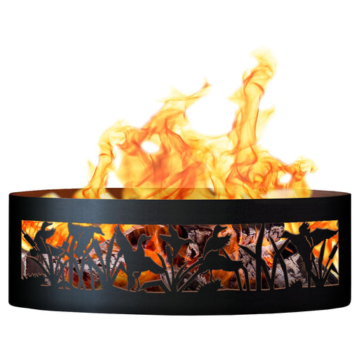 PD Metals FD0948 Flying Duck Unpainted 12 in. Tall 48 in. Diameter Outdoor Fire Ring - 48 x 48 x 12 in. - Unpainted Metal Gray