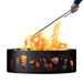 PD Metals WR00448-FP Wolves Unpainted 12 in. Tall 48 in. Diameter Outdoor Fire Ring with Fire Poker - 48 x 48 x 12 in. - Unpainted Metal Gray