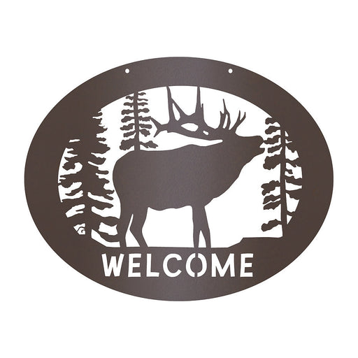 PD Metals EWS09 Elk Wildlife Welcome Sign - 0.5 x 16.25 x 20.5 in. - Cappuccino Color